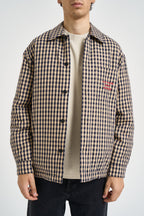 Giubbotto uomo a quadri beige e blu SH270 CO310BG DROLE DE MONSIEUR 