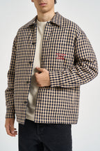 Giubbotto uomo a quadri beige e blu SH270 CO310BG DROLE DE MONSIEUR 