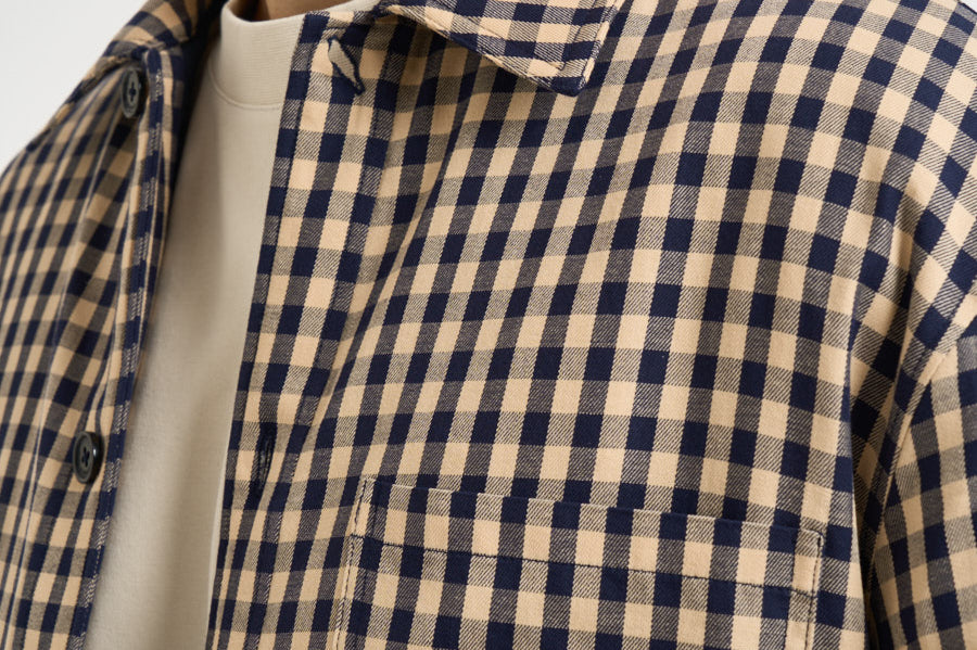 Giacca uomo a quadri beige e blu SH270 CO310BG DROLE DE MONSIEUR 