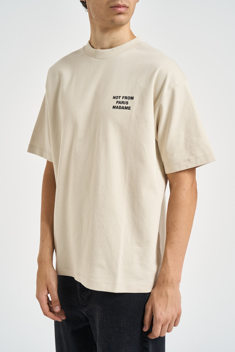 T-shirt uomo girocollo beige TS203 CO002MT DROLE DE MONSIEUR 