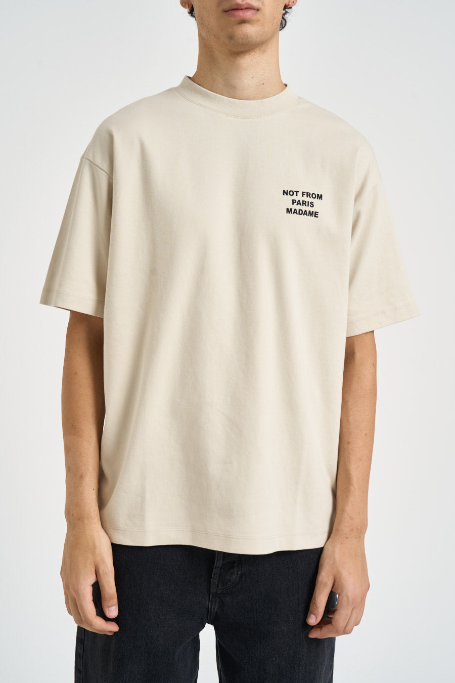 T-shirt uomo girocollo beige TS203 CO002MT DROLE DE MONSIEUR 