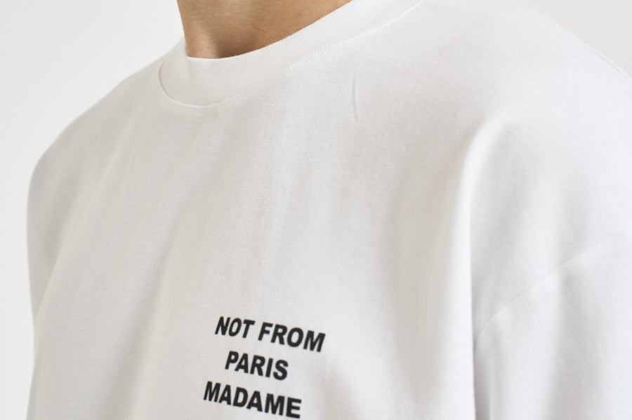 T-shirt uomo girocollo bianca TS203 CO002OPW DROLE DE MONSIEUR 