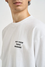 T-shirt uomo girocollo bianca TS203 CO002OPW DROLE DE MONSIEUR 