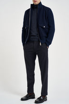 Giacca uomo full zip in lana blu navy GBTN10 N275ROYALBLU ELEVENTY 