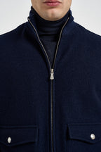 Giacca uomo full zip in lana blu navy GBTN10 N275ROYALBLU ELEVENTY 