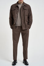 Giacca uomo Sahariana con tasche marrone GBTN12 N047MORO ELEVENTY 