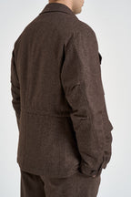 Giacca uomo Sahariana con tasche marrone GBTN12 N047MORO ELEVENTY 