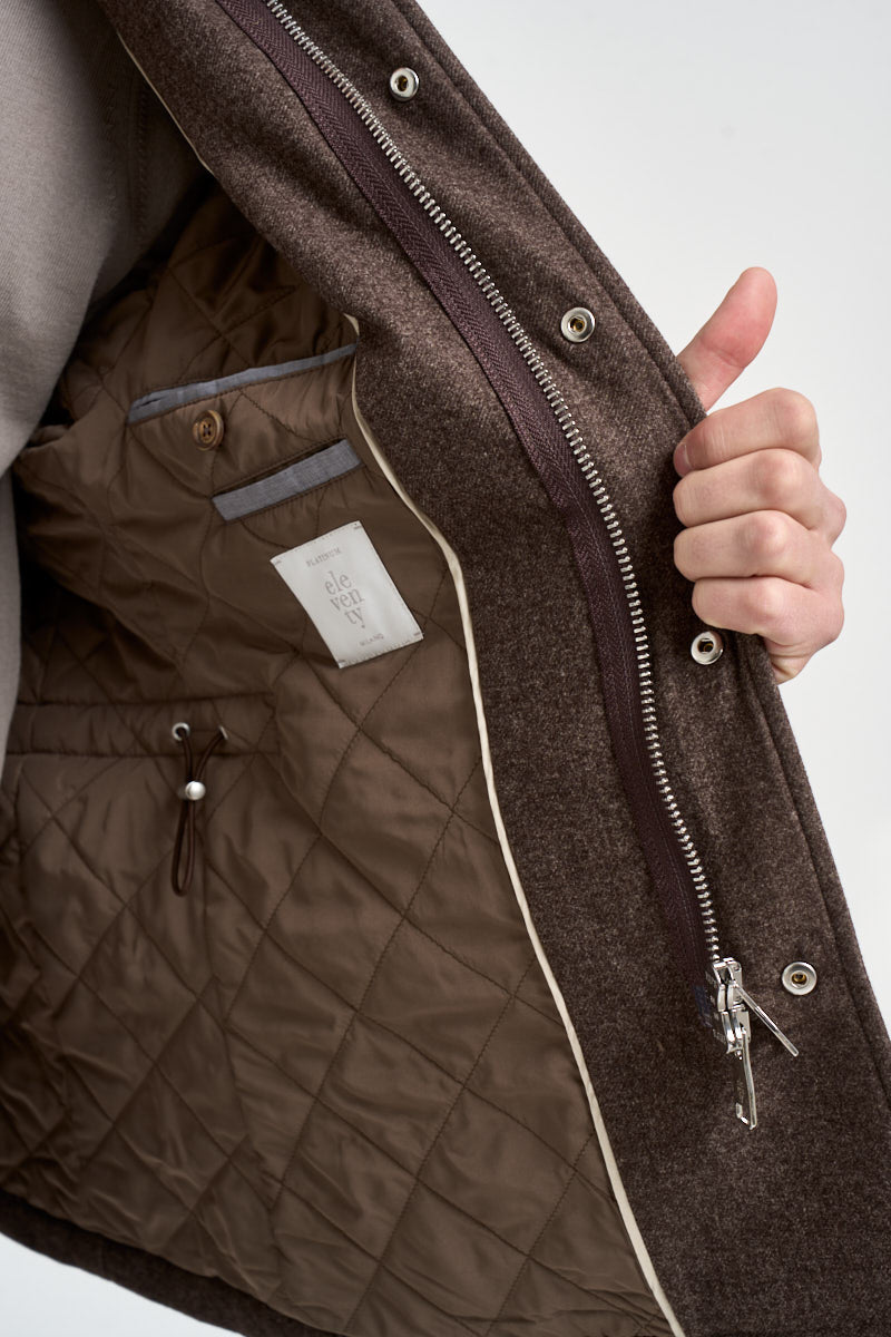 Giacca uomo Sahariana con tasche marrone GBTN12 N047MORO ELEVENTY 