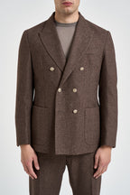 Blazer uomo doppiopetto marrone mélange GIAK10 N047MORO ELEVENTY 