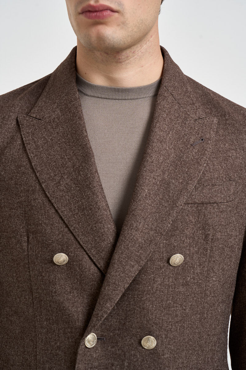 Blazer uomo doppiopetto marrone mélange GIAK10 N047MORO ELEVENTY 