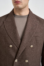 Blazer uomo doppiopetto marrone mélange GIAK10 N047MORO ELEVENTY 
