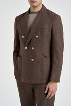 Blazer uomo doppiopetto marrone mélange GIAK10 N047MORO ELEVENTY 