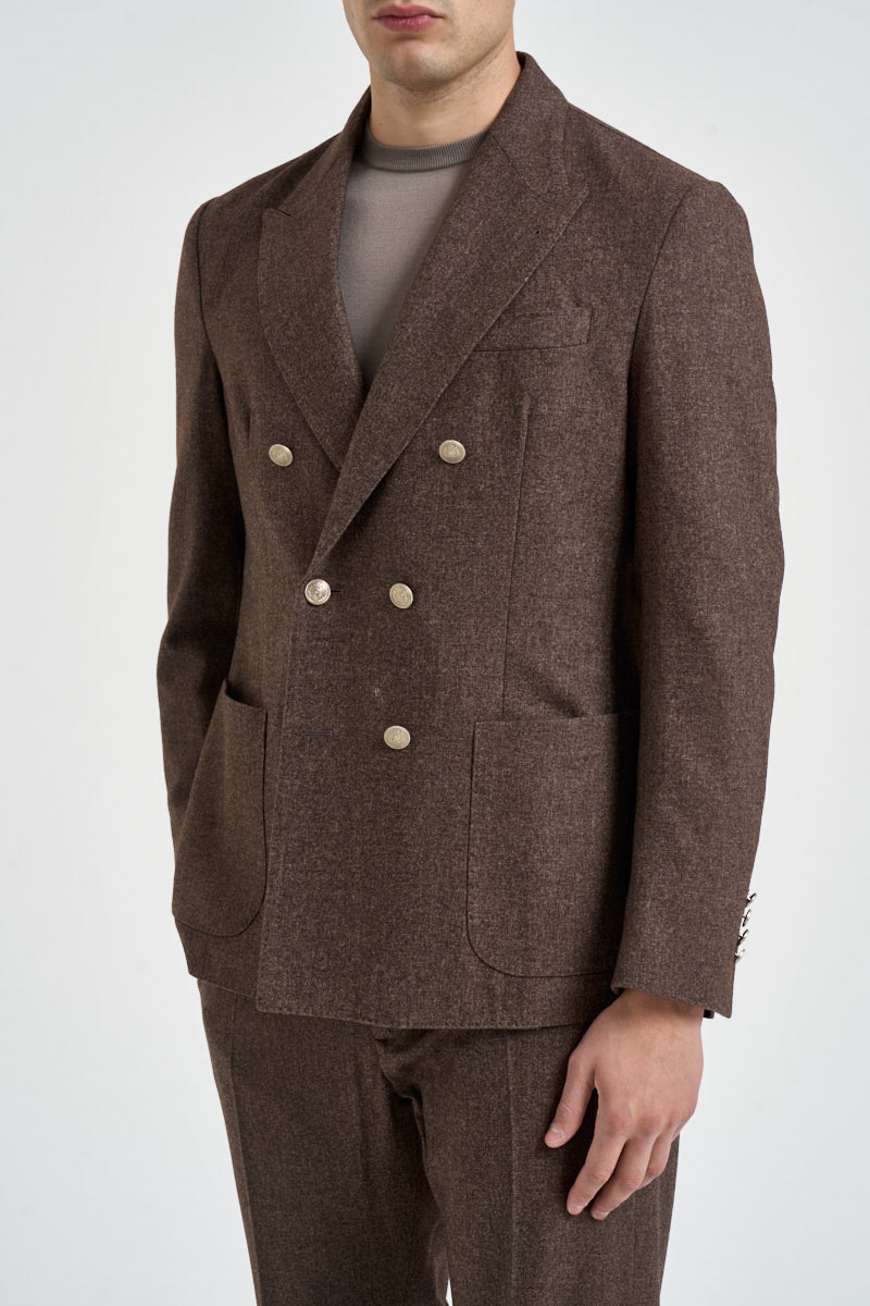 Blazer uomo doppiopetto marrone mélange GIAK10 N047MORO ELEVENTY 