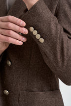 Blazer uomo doppiopetto marrone mélange GIAK10 N047MORO ELEVENTY 
