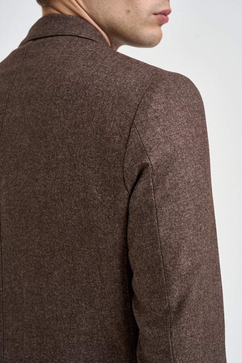 Blazer uomo doppiopetto marrone mélange GIAK10 N047MORO ELEVENTY 