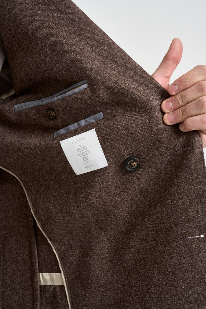 Blazer uomo doppiopetto marrone mélange GIAK10 N047MORO ELEVENTY 