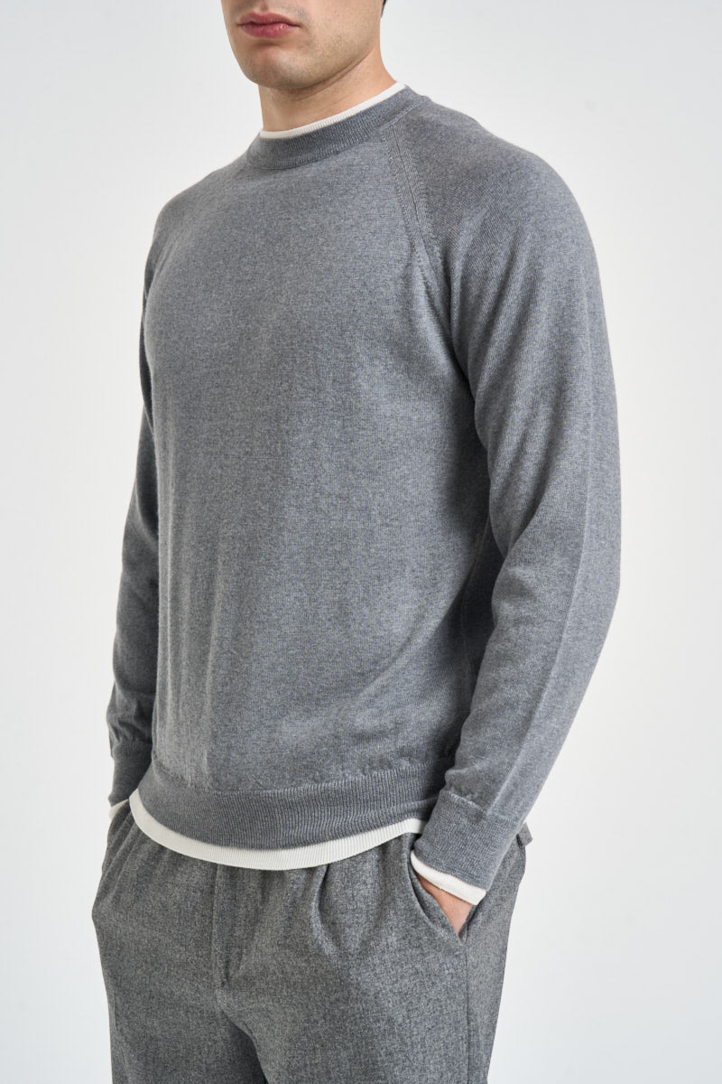 Maglione uomo girocollo grigio mélange MAGN56 N037GRIGIOCHIAROAVORIO ELEVENTY 