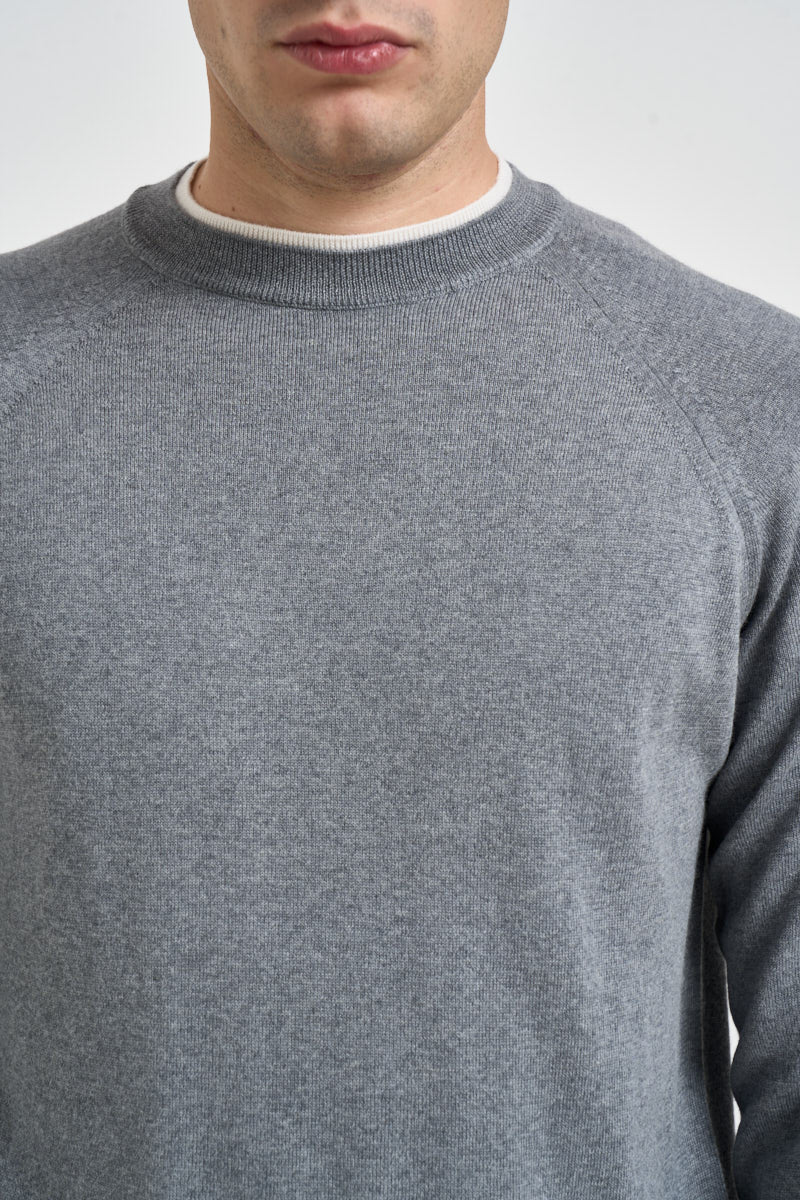 Maglione uomo girocollo grigio mélange MAGN56 N037GRIGIOCHIAROAVORIO ELEVENTY 