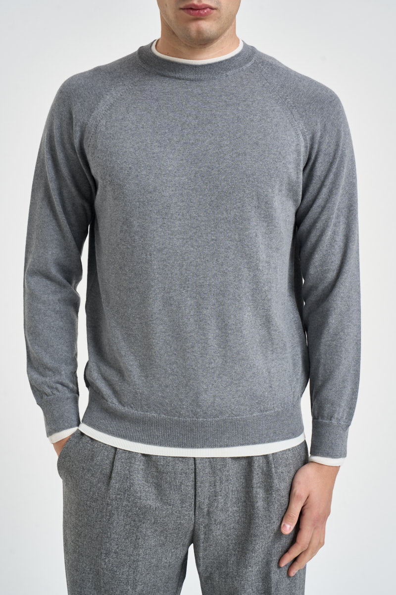 Maglione uomo girocollo grigio mélange MAGN56 N037GRIGIOCHIAROAVORIO ELEVENTY 