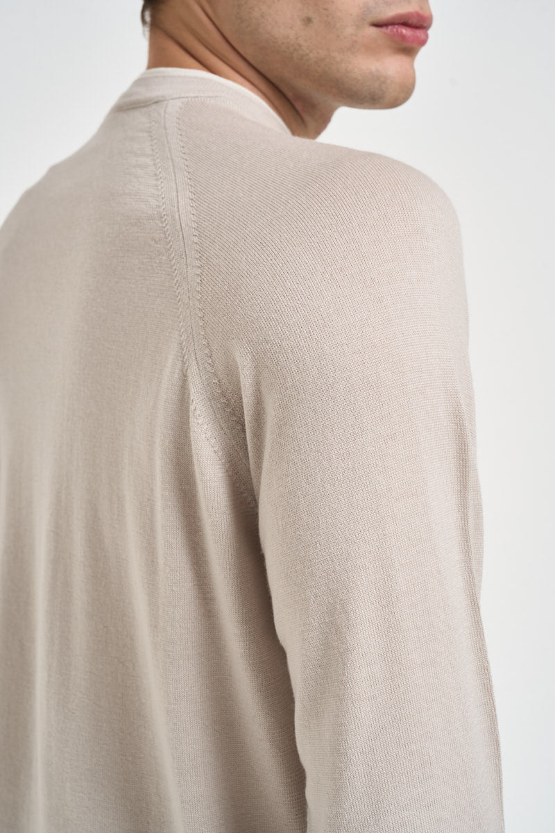 Maglione uomo girocollo tortora chiaro MAGN56 N037SABBIAAVORIO ELEVENTY 