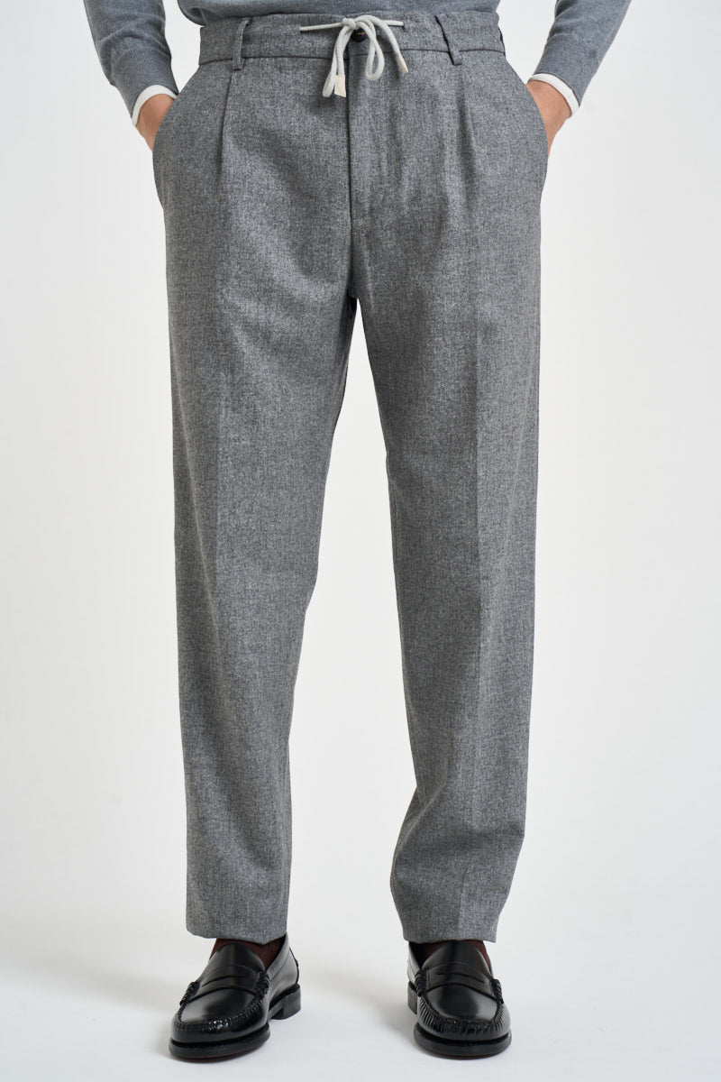 Pantaloni uomo sartoriali con coulisse grigio mélange PANG03 N047GRIGIOMEDIO ELEVENTY 