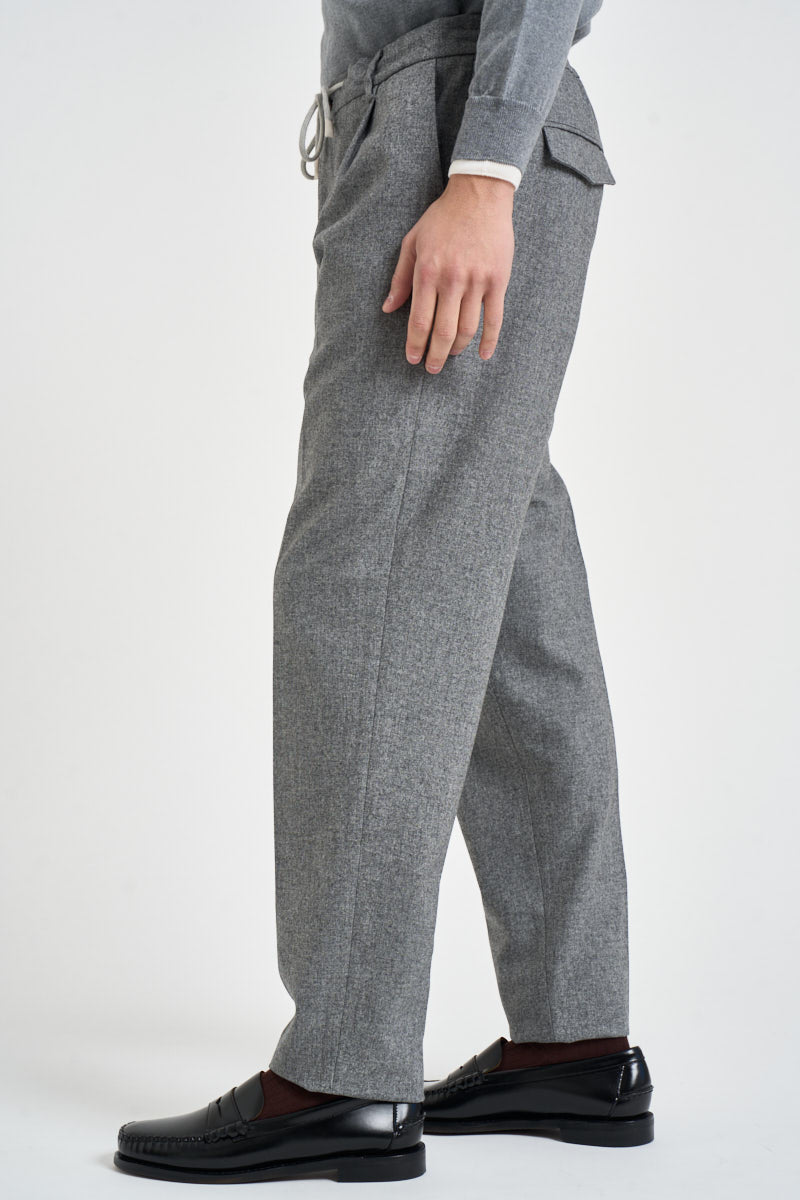 Pantaloni uomo sartoriali con coulisse grigio mélange PANG03 N047GRIGIOMEDIO ELEVENTY 