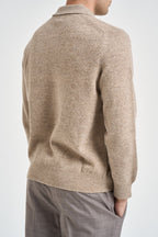 Maglione uomo polo beige mélange POLN03 N013SABBIA ELEVENTY 
