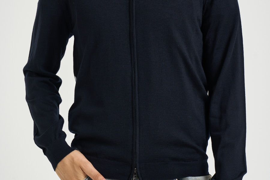 Felpa uomo con zip blu navy EM004379 AF23421UB118 EMPORIO ARMANI 