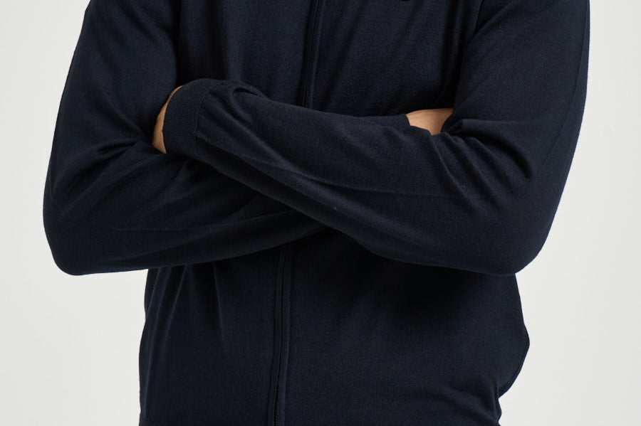 Felpa uomo con zip blu navy EM004379 AF23421UB118 EMPORIO ARMANI 
