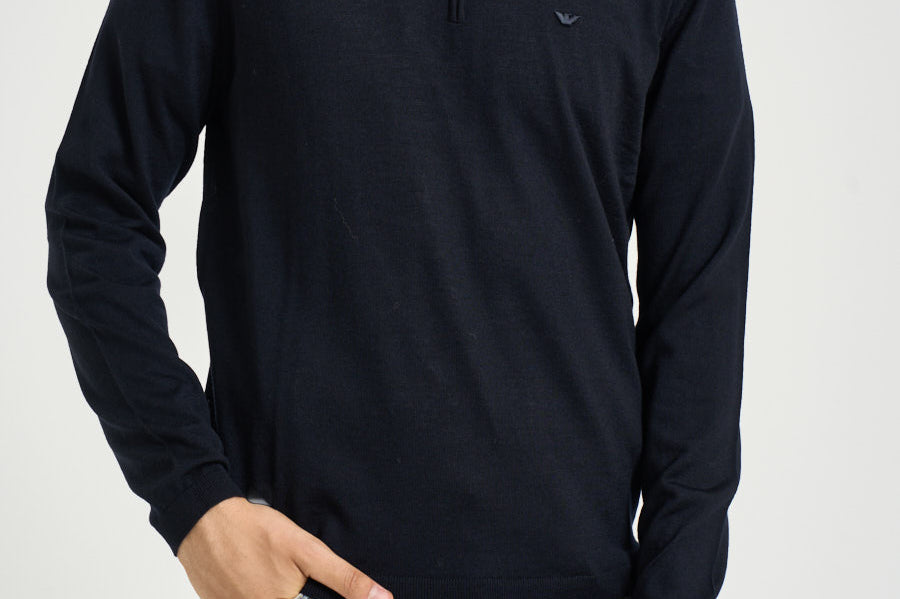Polo uomo con zip blu navy EM004381 AF23421UB118 EMPORIO ARMANI 