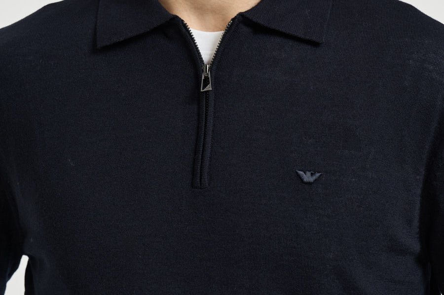 Polo uomo con zip blu navy EM004381 AF23421UB118 EMPORIO ARMANI 