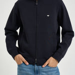 Felpa uomo con zip blu navy EM004536 AF10013UB118 EMPORIO ARMANI 