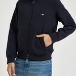 Felpa uomo con zip blu navy EM004536 AF10013UB118 EMPORIO ARMANI 