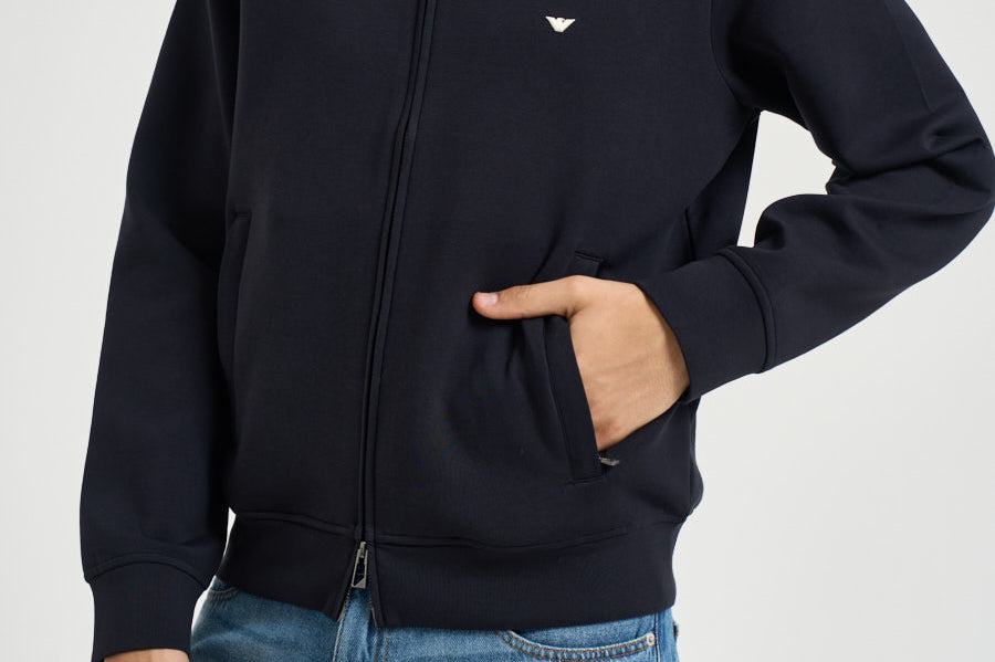 Felpa uomo con zip blu navy EM004536 AF10013UB118 EMPORIO ARMANI 