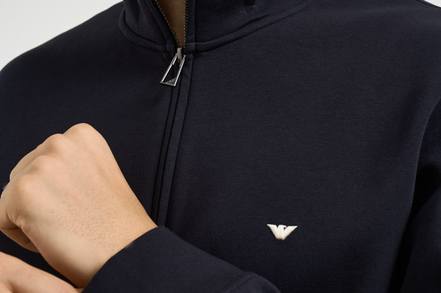 Felpa uomo con zip blu navy EM004536 AF10013UB118 EMPORIO ARMANI 
