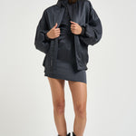 Bomber donna effetto raso grigio antracite 30252311 80 FEDERICA TOSI 