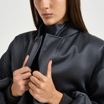 Bomber donna effetto raso grigio antracite 30252311 80 FEDERICA TOSI 
