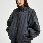 Bomber donna effetto raso grigio antracite 30252311 80 FEDERICA TOSI 