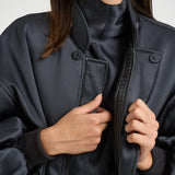 Bomber donna effetto raso grigio antracite 30252311 80 FEDERICA TOSI 