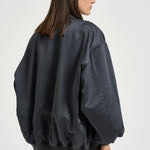 Bomber donna effetto raso grigio antracite 30252311 80 FEDERICA TOSI 