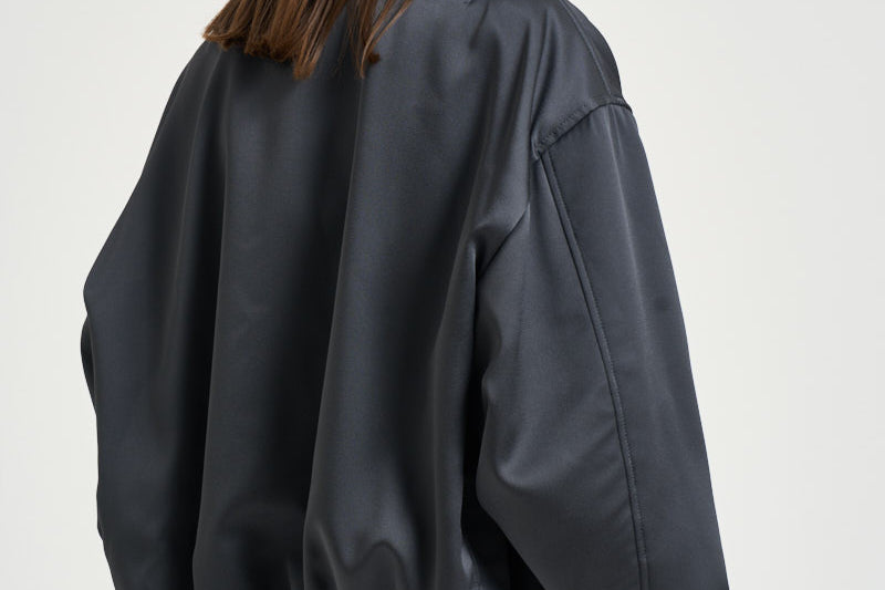 Bomber donna effetto raso grigio antracite 30252311 80 FEDERICA TOSI 