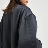 Bomber donna effetto raso grigio antracite 30252311 80 FEDERICA TOSI 