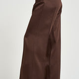 Pantalone donna a palazzo in raso marrone 30804311 69 FEDERICA TOSI 