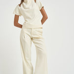 Blusa donna con spalle scoperte panna 31100313 02 FEDERICA TOSI 