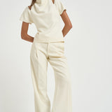 Blusa donna con spalle scoperte panna 31100313 02 FEDERICA TOSI 