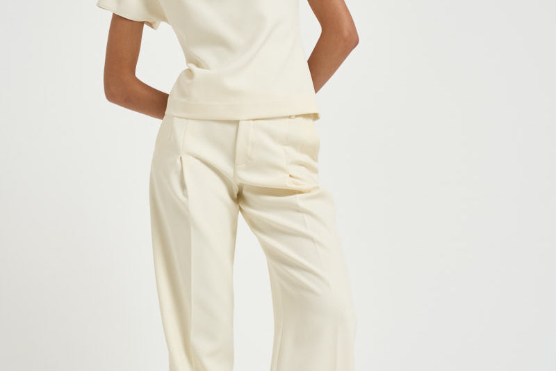 Blusa donna con spalle scoperte panna 31100313 02 FEDERICA TOSI 