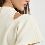 Blusa donna con spalle scoperte panna 31100313 02 FEDERICA TOSI 