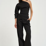 Blusa donna Cady monospalla nera 31102313 29 FEDERICA TOSI 