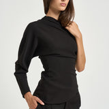 Blusa donna Cady monospalla nera 31102313 29 FEDERICA TOSI 