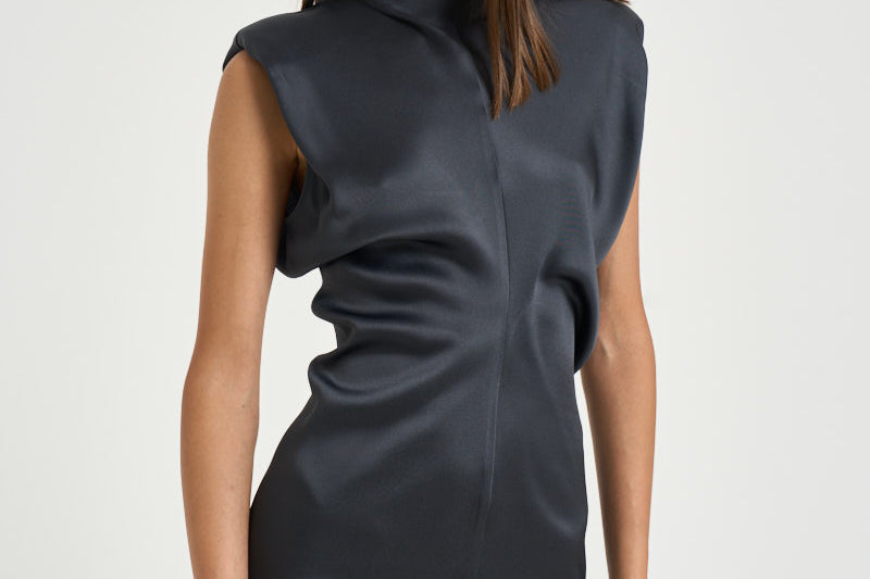 Abito donna mini smanicato grigio antracite 31211311 80 FEDERICA TOSI 